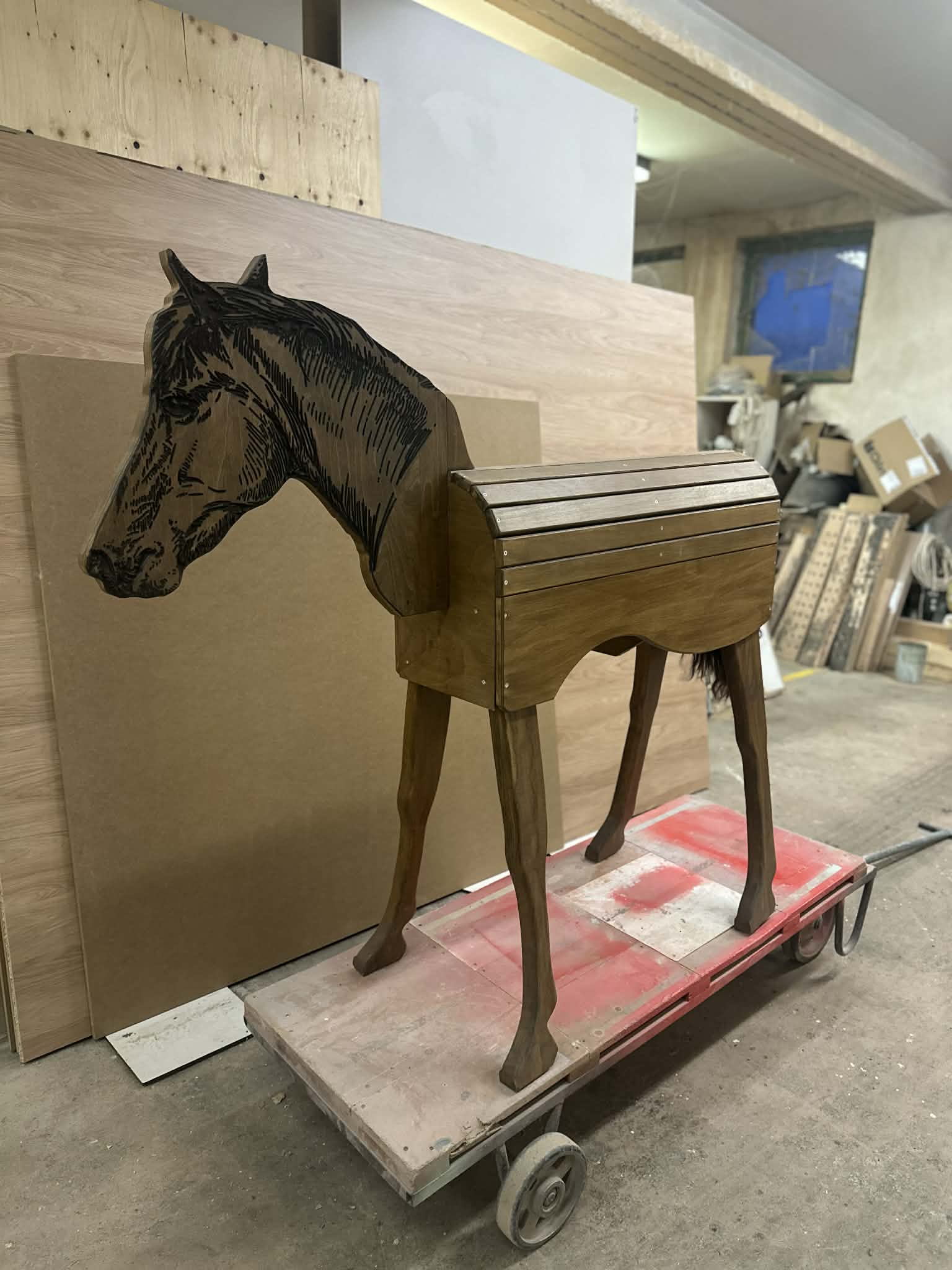 Dřevěný kůň pro děti - velký, ruční výroba 18